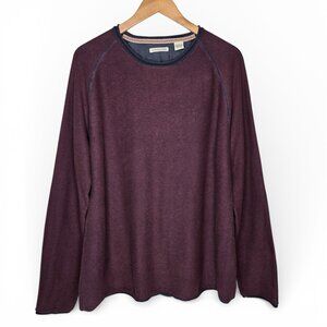 Carbon2Cobalt Pullover Sweater Men Rolled Collar and Hem Soft Knit L